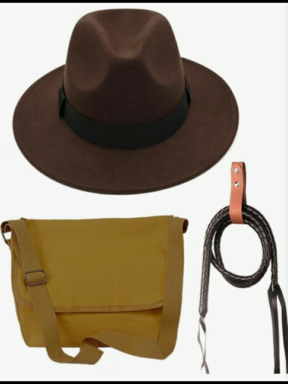 Indiana Jones Hat Whip And Satchel...New Costume